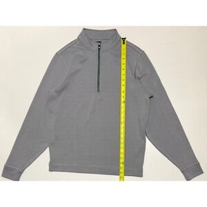 FootJoy Mens Grey Striped Quarter Zip Pullover Golf Performance Shirt Medium